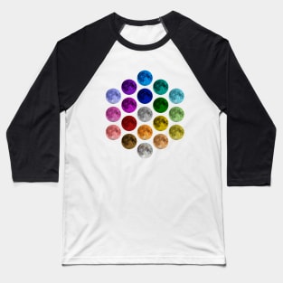 MOON Repetitive Colorful Pallet Pattern Pop Art Baseball T-Shirt